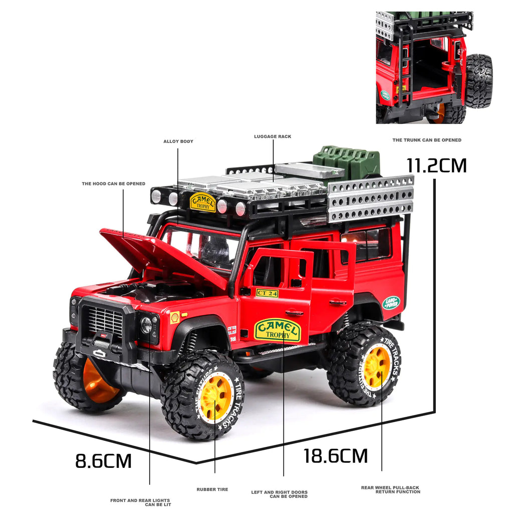 1:24 Scale Alloy Off-Road Toy Car – Diecast Metal Model with Opening Doors for Play & Decoration