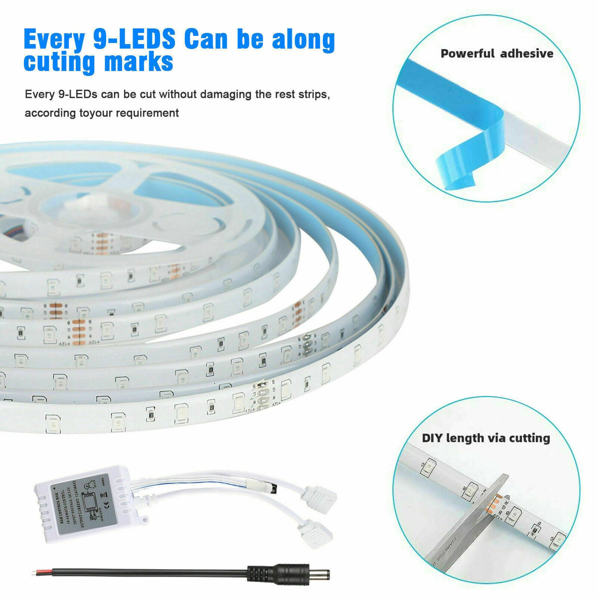 LED Strip Lights Remote Control Bedroom Waterproof for Indoor Outdoor Use