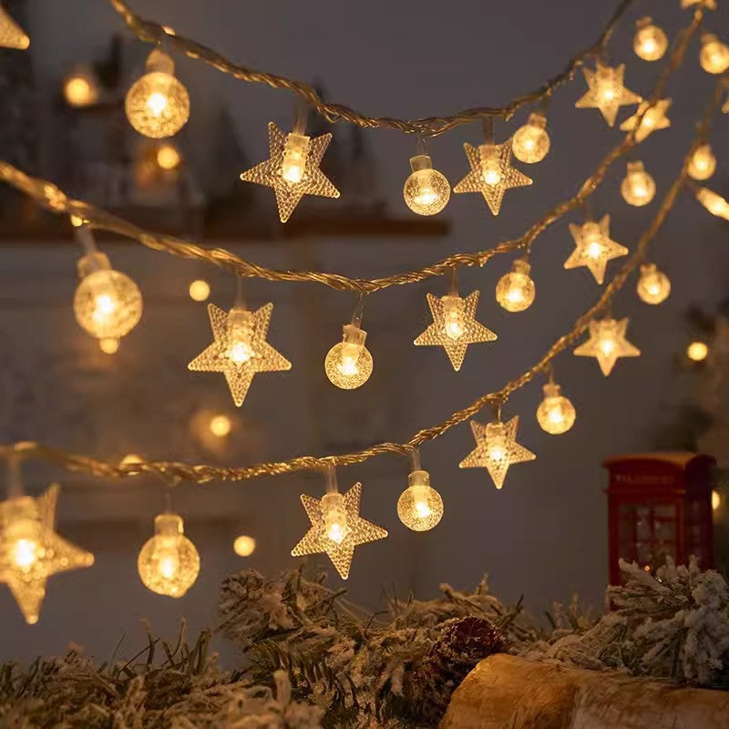 LED Bubble Star String Lights for Room Decoration