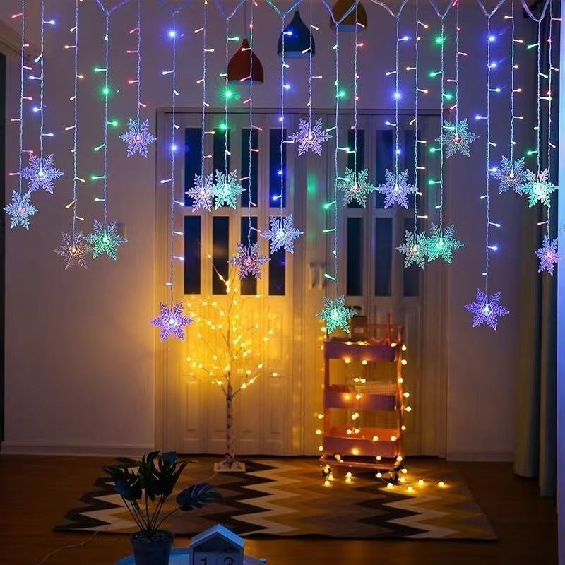 LED Snowflake Curtain Lights for Christmas & Parties