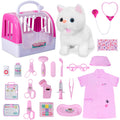 Junior Veterinarian Set with White Kitten & Portable Pet Carrier