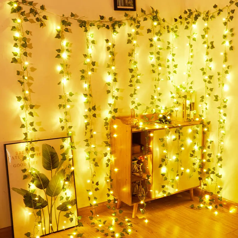 LED Grape Leaf String Lights for New Year Decor