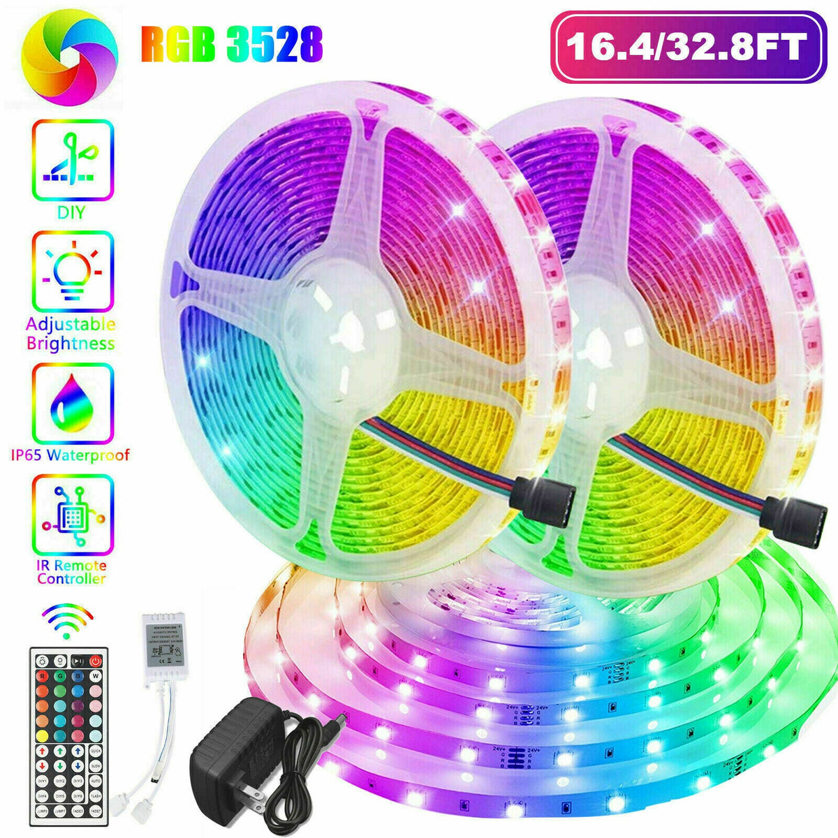 LED Strip Lights Remote Control Bedroom Waterproof for Indoor Outdoor Use