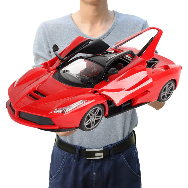 Large 1:14 RC Supercar with 3 Electric Opening Doors – Interactive Remote Control Car with Lights