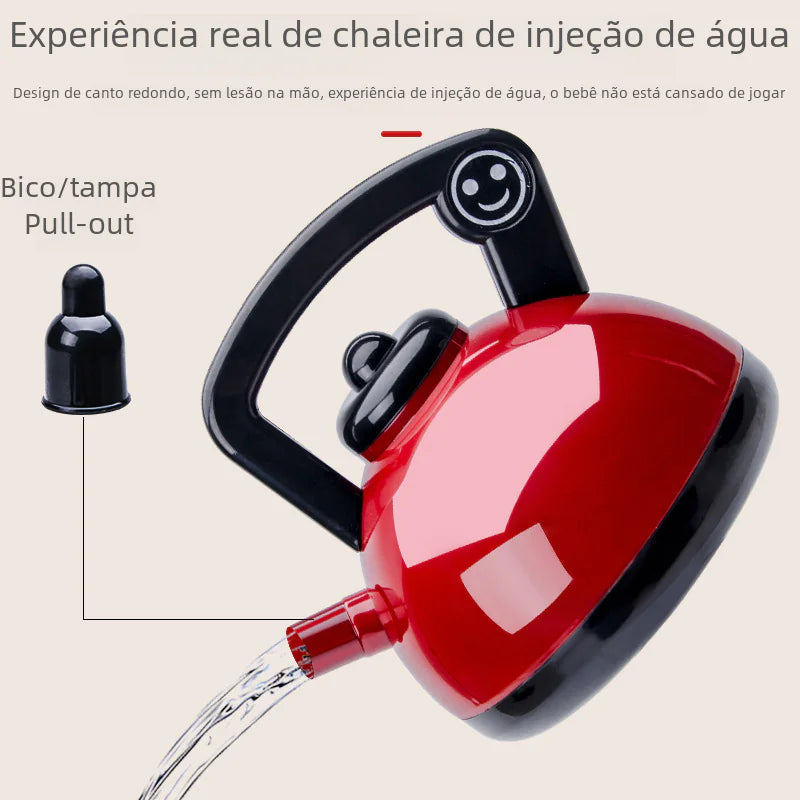 Kids Pretend Play Kitchen Set with Cooking and Cutting Toys