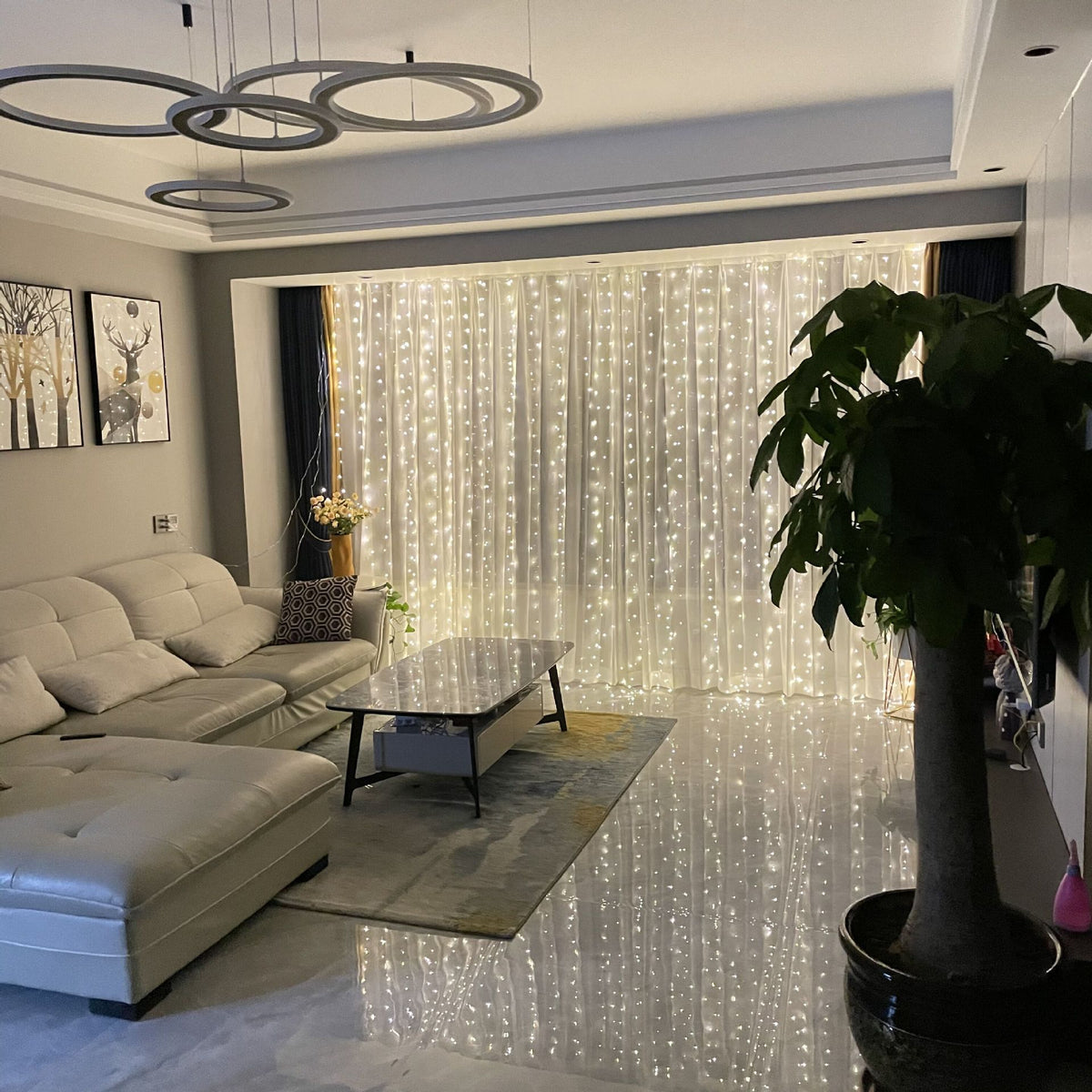 USB-Powered LED Curtain String Light Decor