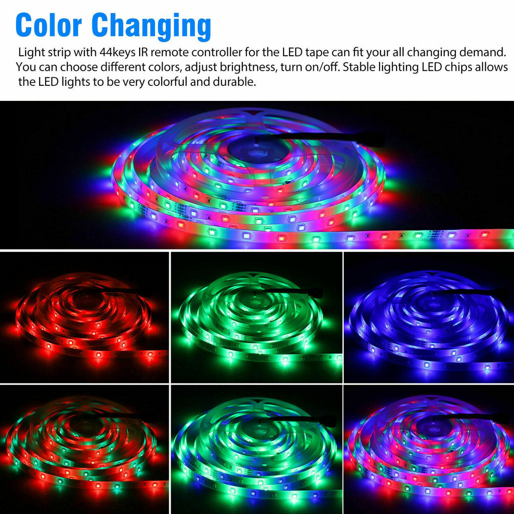 LED Strip Lights Remote Control Bedroom Waterproof for Indoor Outdoor Use
