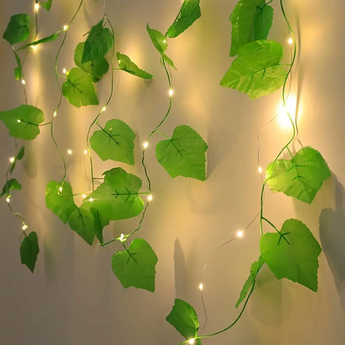 LED Grape Leaf String Lights for New Year Decor
