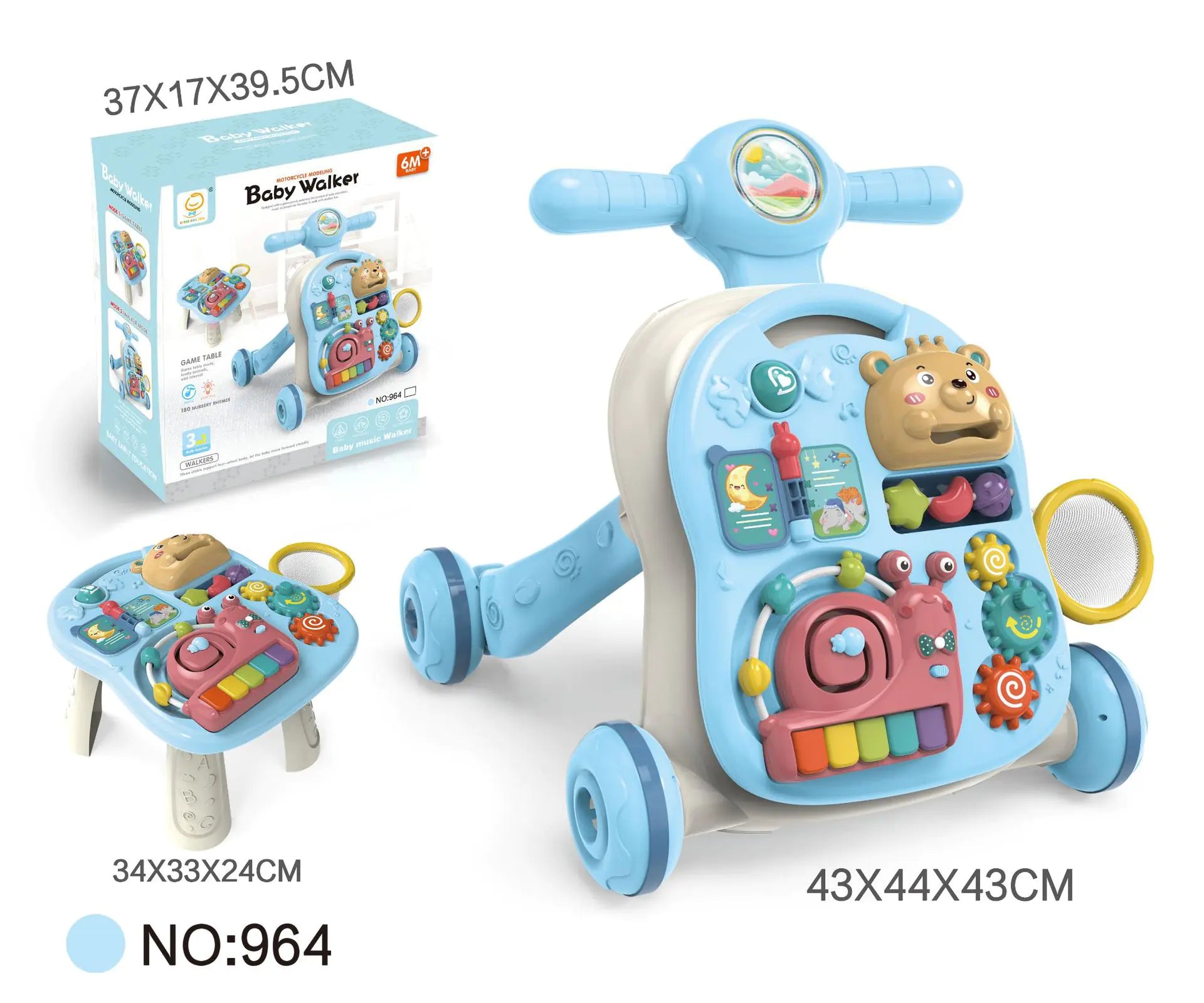 Multifunctional Baby Walker Toy with Music