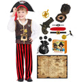 BIBUTY 8pc Kids Pirate Costume Set – Toddler Dress Up with Hat, Sword & Eyepatch