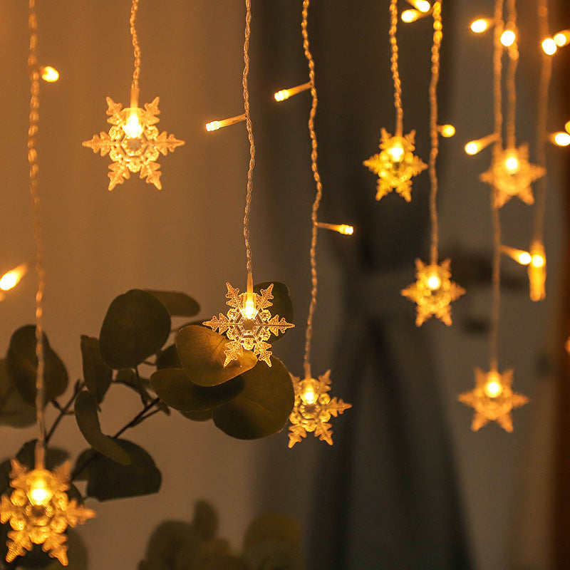 LED Snowflake Curtain Lights for Christmas & Parties