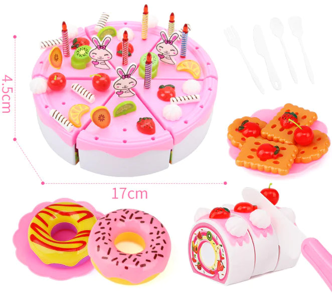 Kids Fruit Cutting Toy Set for Pretend Play Kitchen