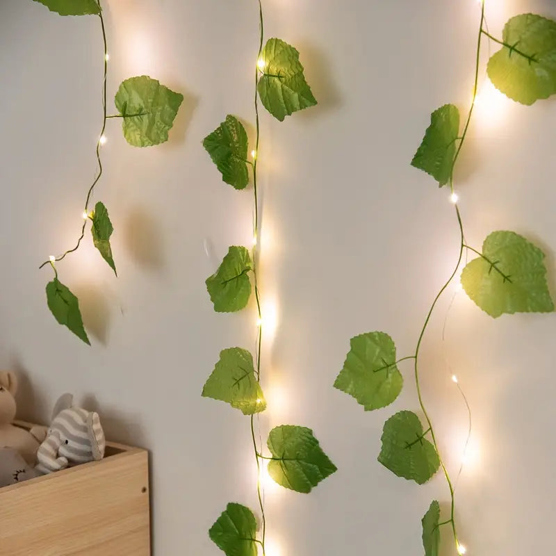 LED Grape Leaf String Lights for New Year Decor
