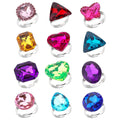 12pc Adjustable Princess Jewel Rings – Colorful Sparkly Gift Box for Girls