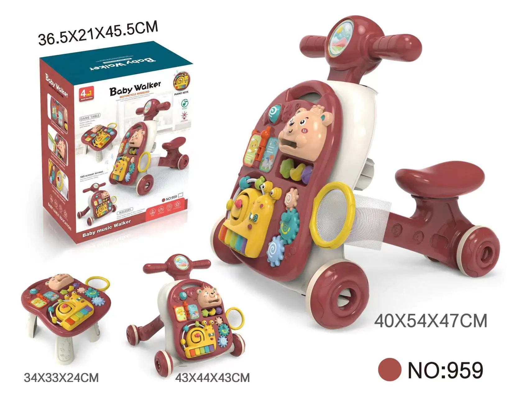 Multifunctional Baby Walker Toy with Music