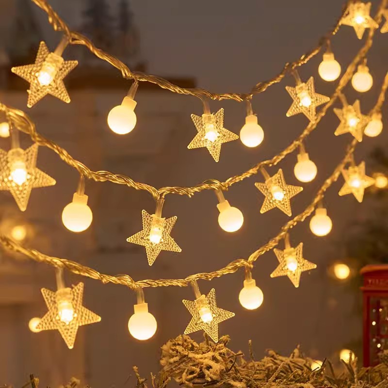 LED Bubble Star String Lights for Room Decoration