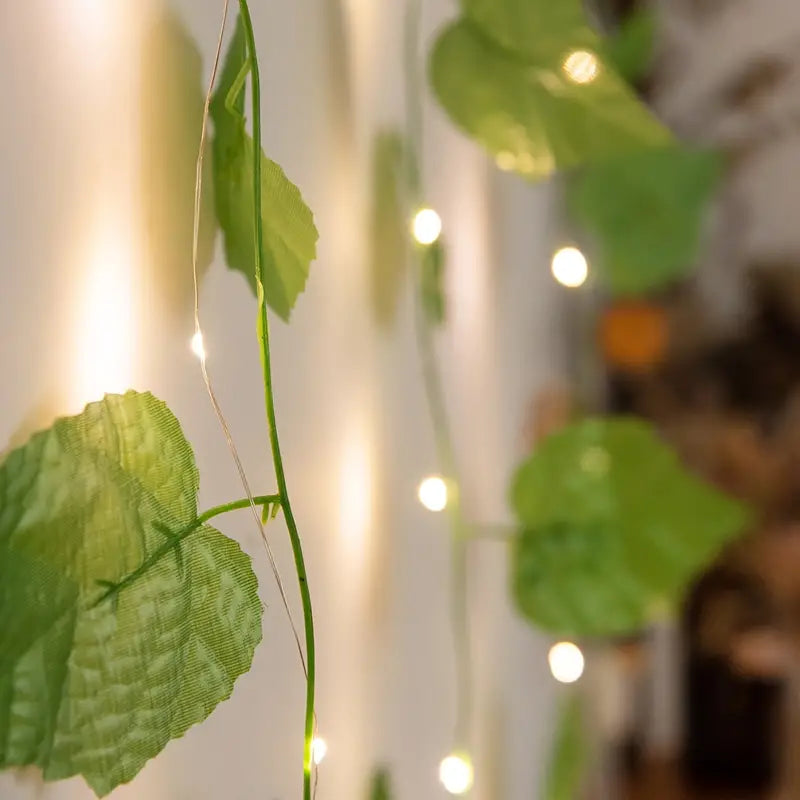 LED Grape Leaf String Lights for New Year Decor
