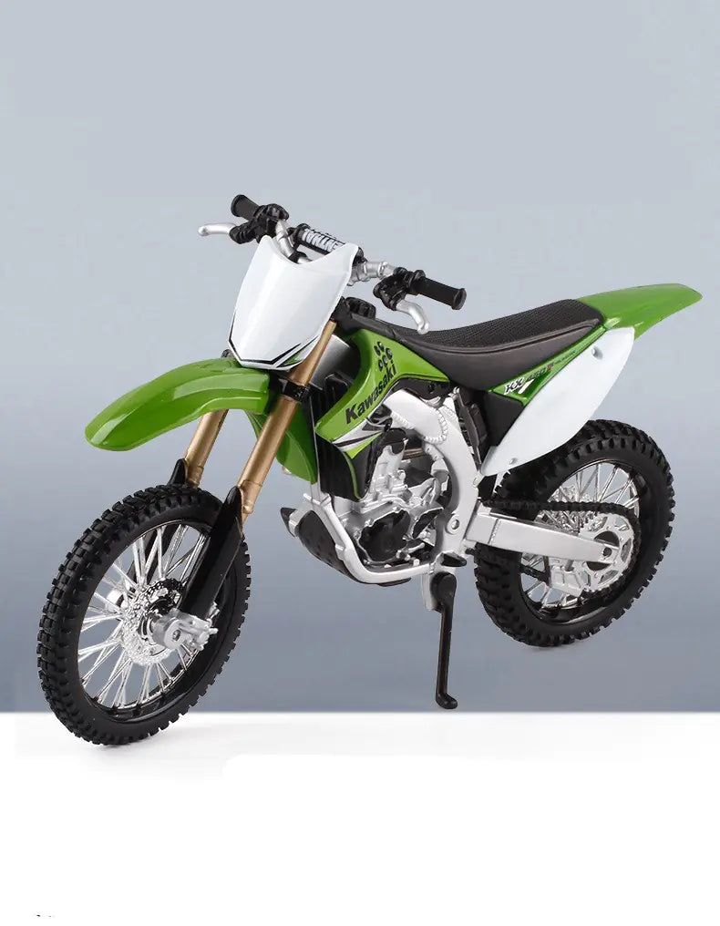 Kawasaki Off-Road Alloy Motorcycle with Clear Display Box – 1:12 Scale Diecast Dirt Bike