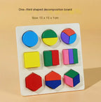 Wooden 3D Puzzle Toy with Geometric Shapes