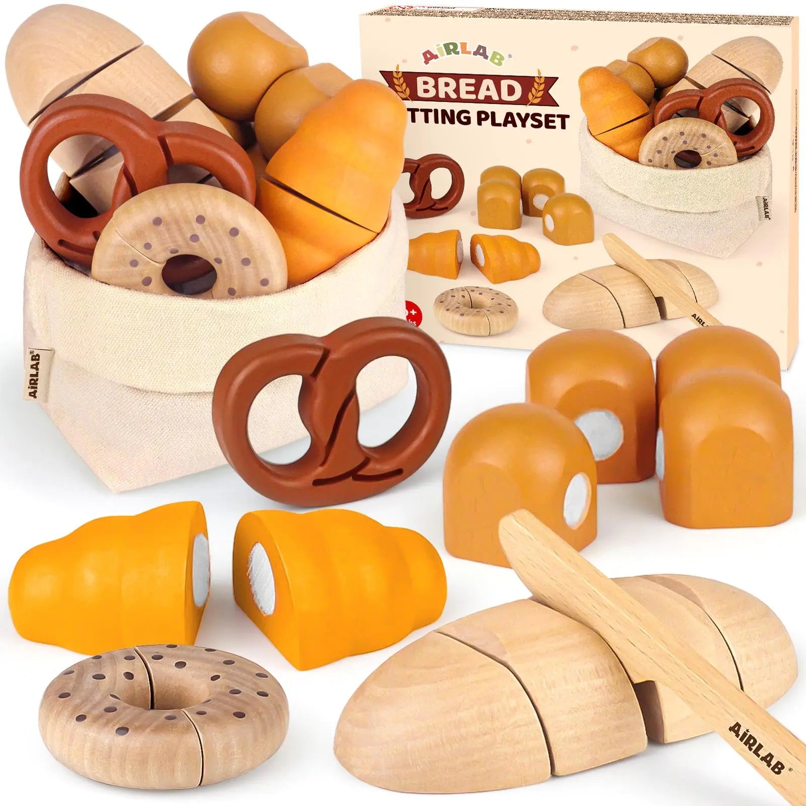 Wooden Artisan Bakery Playset – Pretend Play Food & Grocery Accessories
