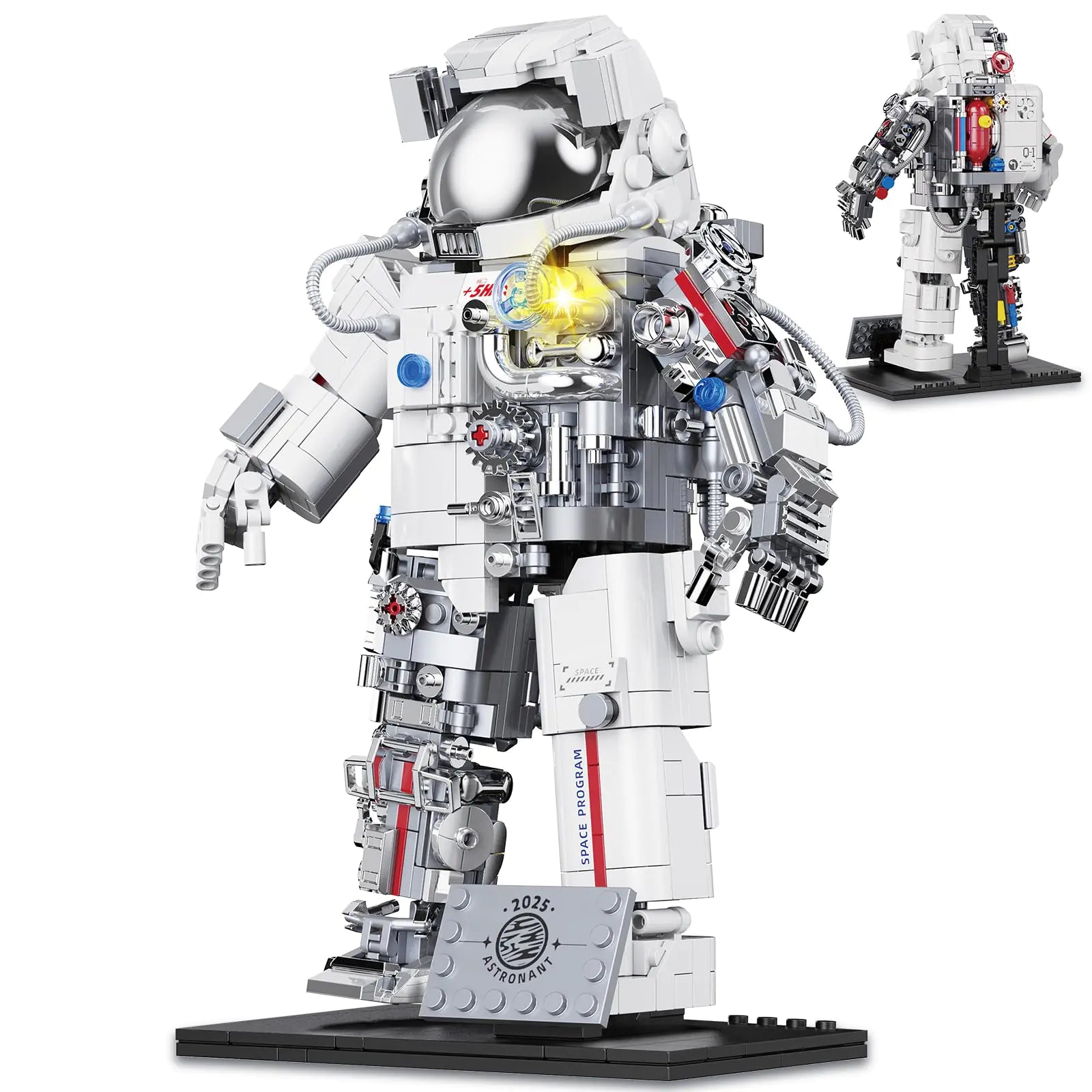 907pc Space Astronaut Building Model with LED Lights – Gold Collector’s Edition Display Set