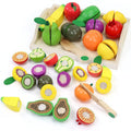 Wooden Montessori Play Food Set – Cutting Fruits & Vegetables for Toddler Learning