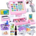 PLAY Kids Electronic Cash Register – 35pc Interactive Toy with Scanner, Microphone & Conveyor Belt