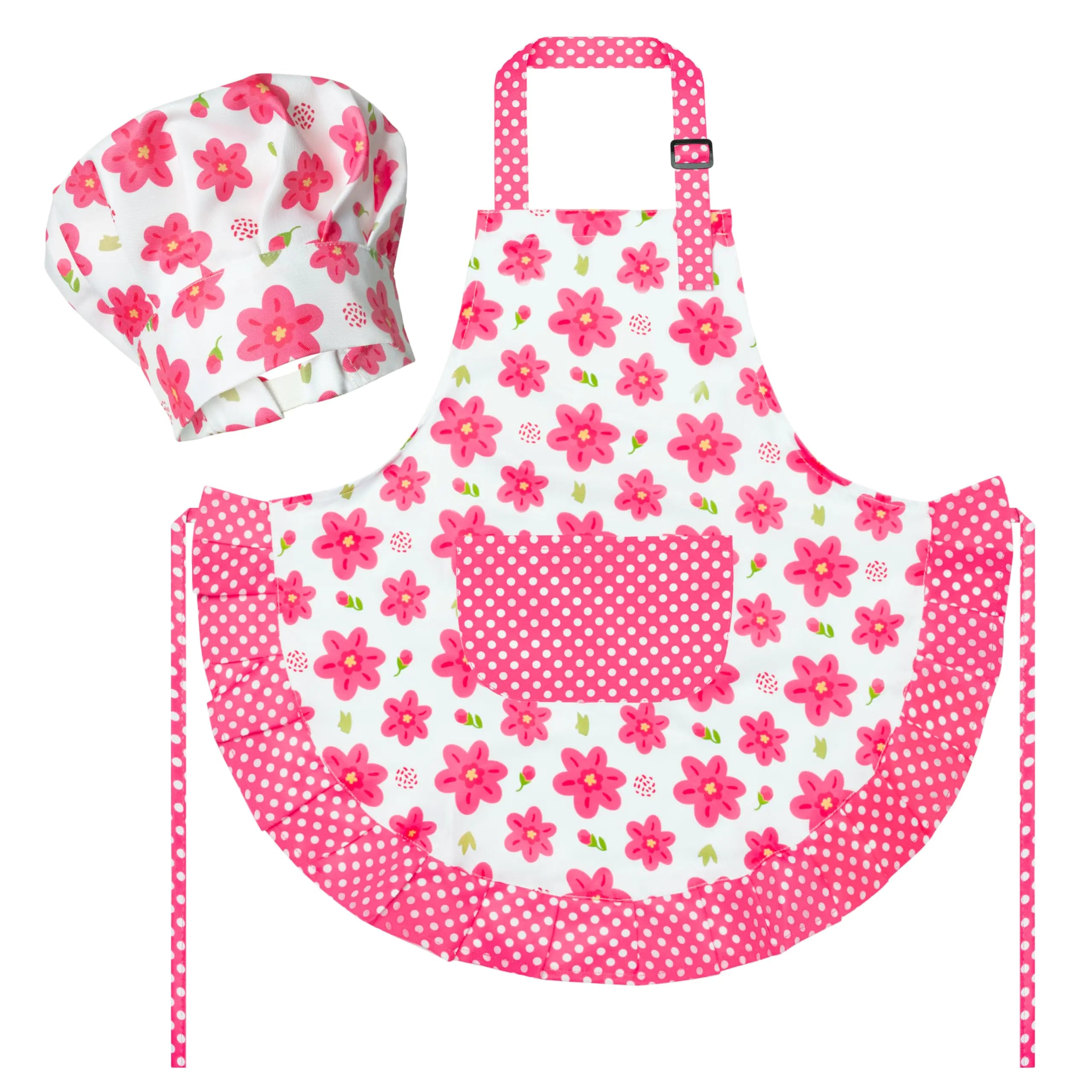 R HORSE 2pc Kids Chef Set – Adjustable Waterproof Apron & Hat for Baking, Painting & Role Play
