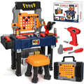 2-in-1 Kids Tool Bench & Transformable Workstation – 50pc Toy Set with Electric Drill for Ages 3-5