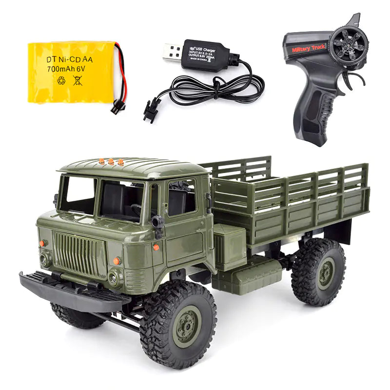 1:16 Scale 4WD Military Tactical Truck - Remote Control Off-Road Military Toy Truck