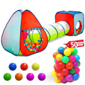 3-in-1 Kids Ball Pit & Crawl Tunnel Set – 50 Balls Included for Active Toddler Play