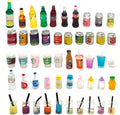 50pc Miniature Drink & Soda Bottle Collection – Tiny Dollhouse Kitchen Accessories