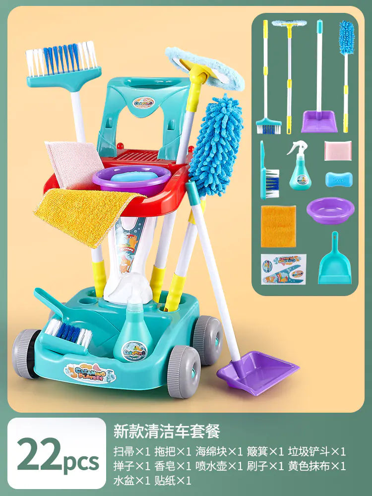 Kids Cleaning Toy Broom and Dustpan Set (Pretend Play)
