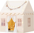 Wilwolfer Aesthetic Beige Playhouse – Large Indoor Kids Tent with Star Lights