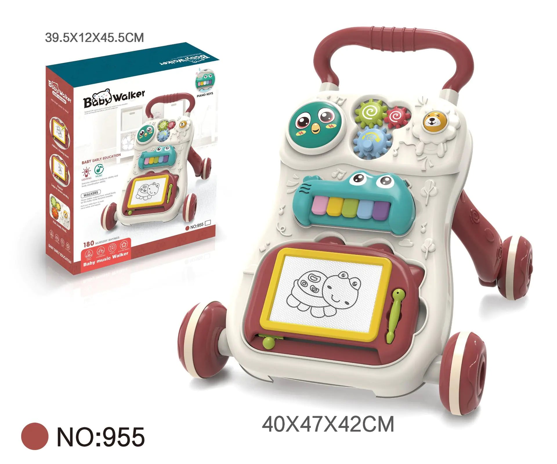 Multifunctional Baby Walker Toy with Music