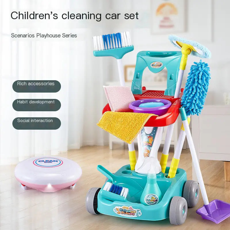 Kids Cleaning Toy Broom and Dustpan Set (Pretend Play)