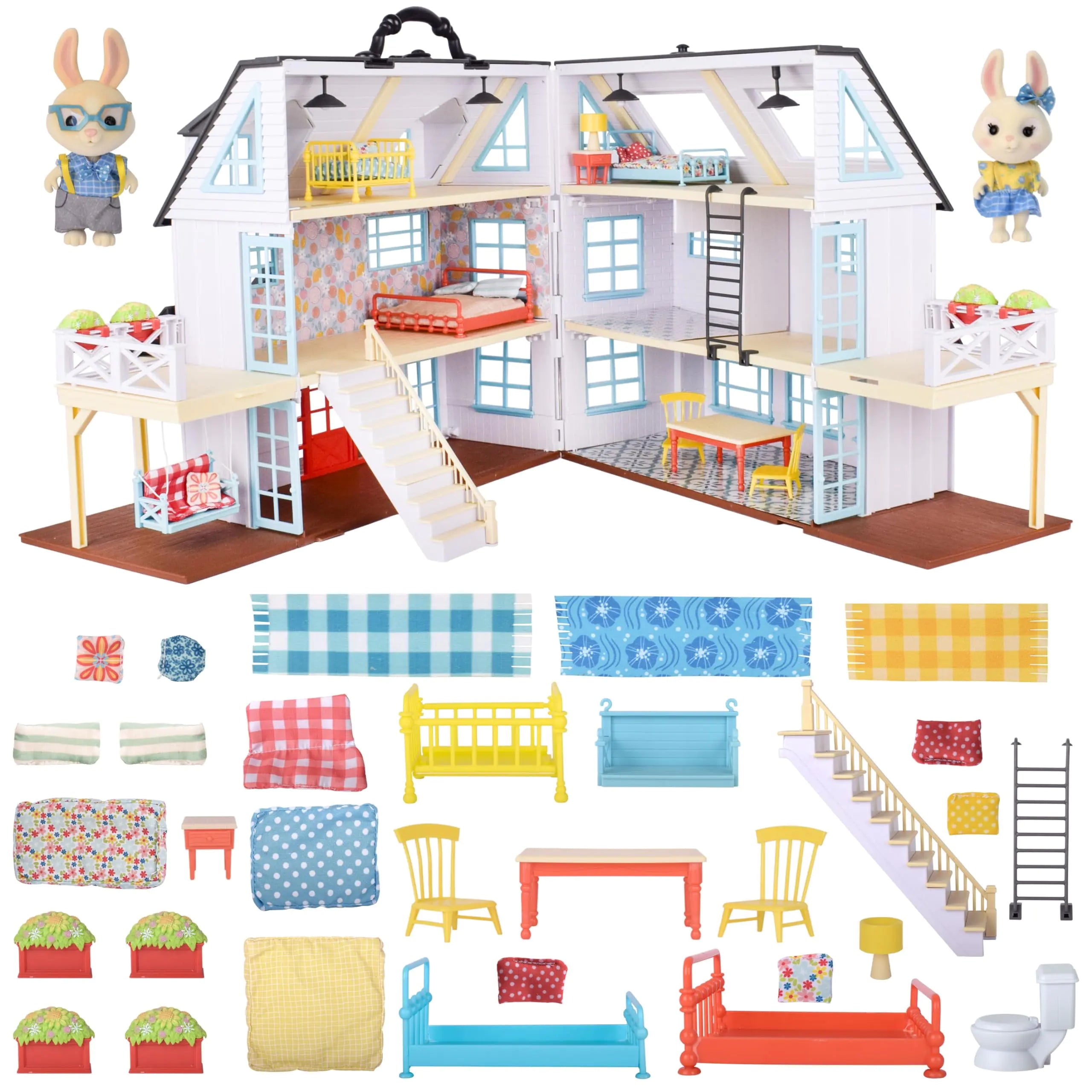 Honey Bee Acres Buzzby Farmhouse – 50pc Deluxe Dollhouse with 2 Exclusive Figures