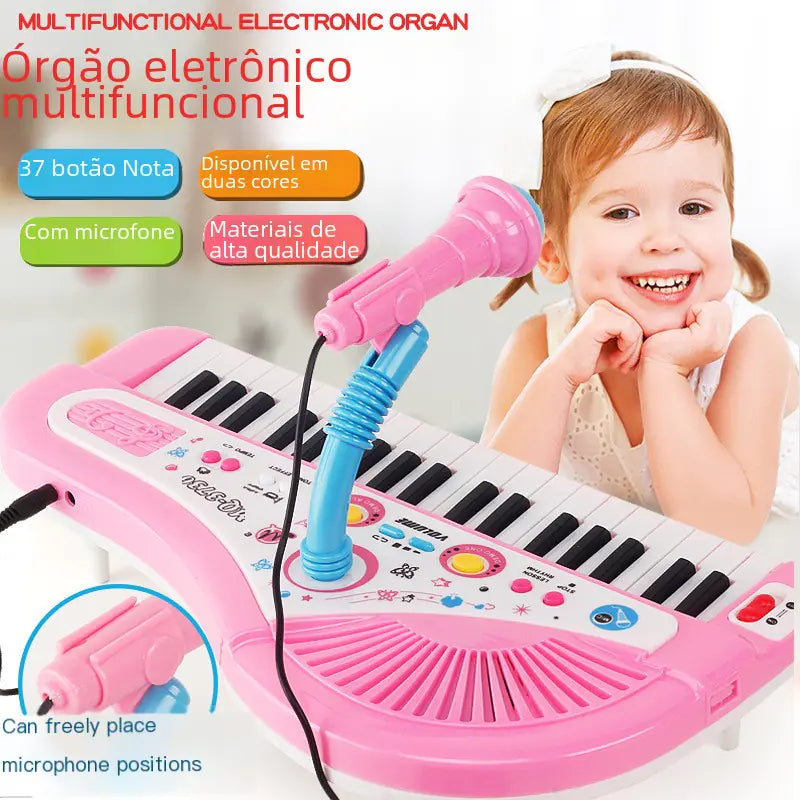 37-Key Electronic Piano Toy with Microphone for Kids
