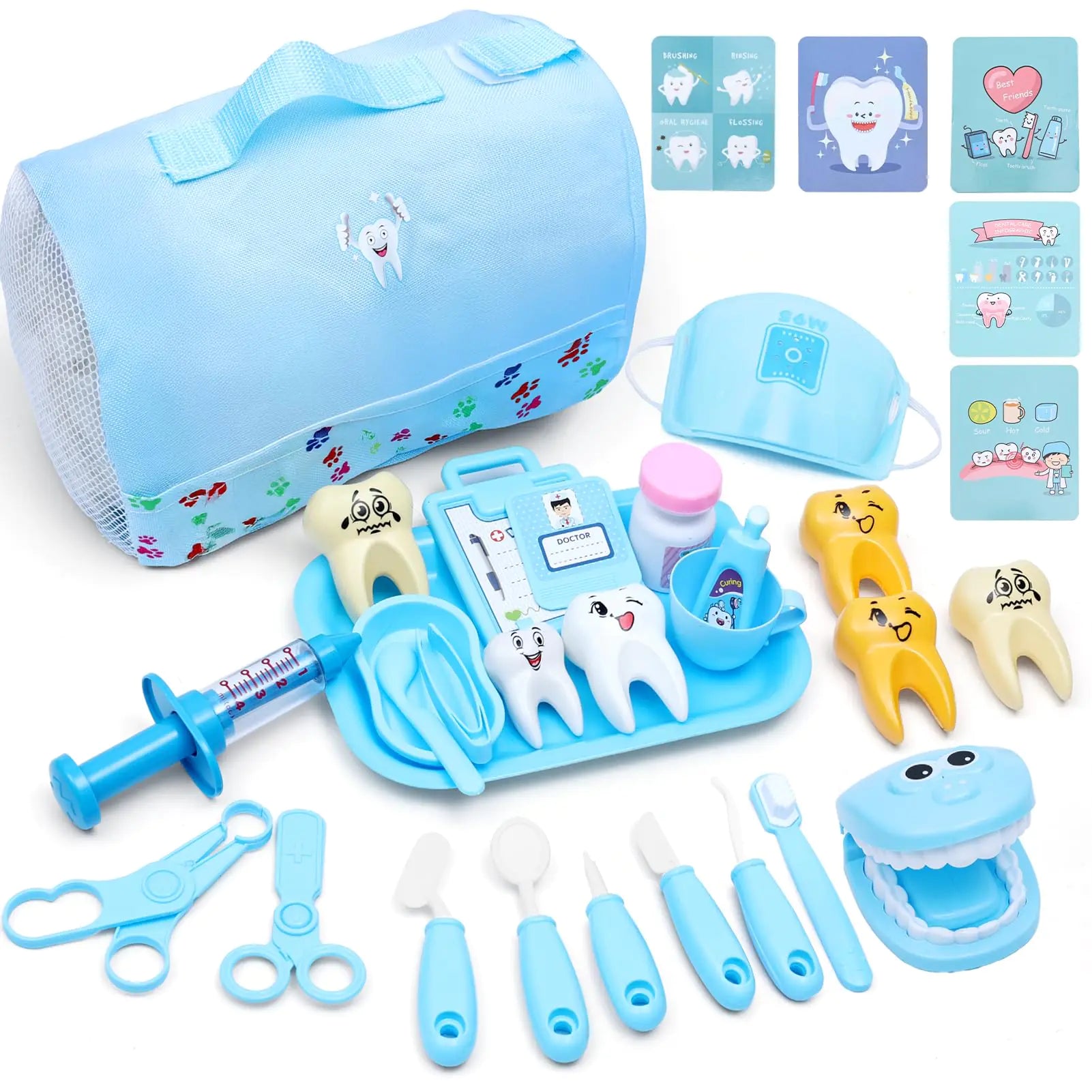 30-Piece Junior Dentist Playset with Realistic Model Teeth & Medical Bag