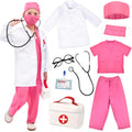 Toylink Kids Doctor Costume & 9pc Play Kit – Lab Coat, Stethoscope & Bag for Boys & Girls