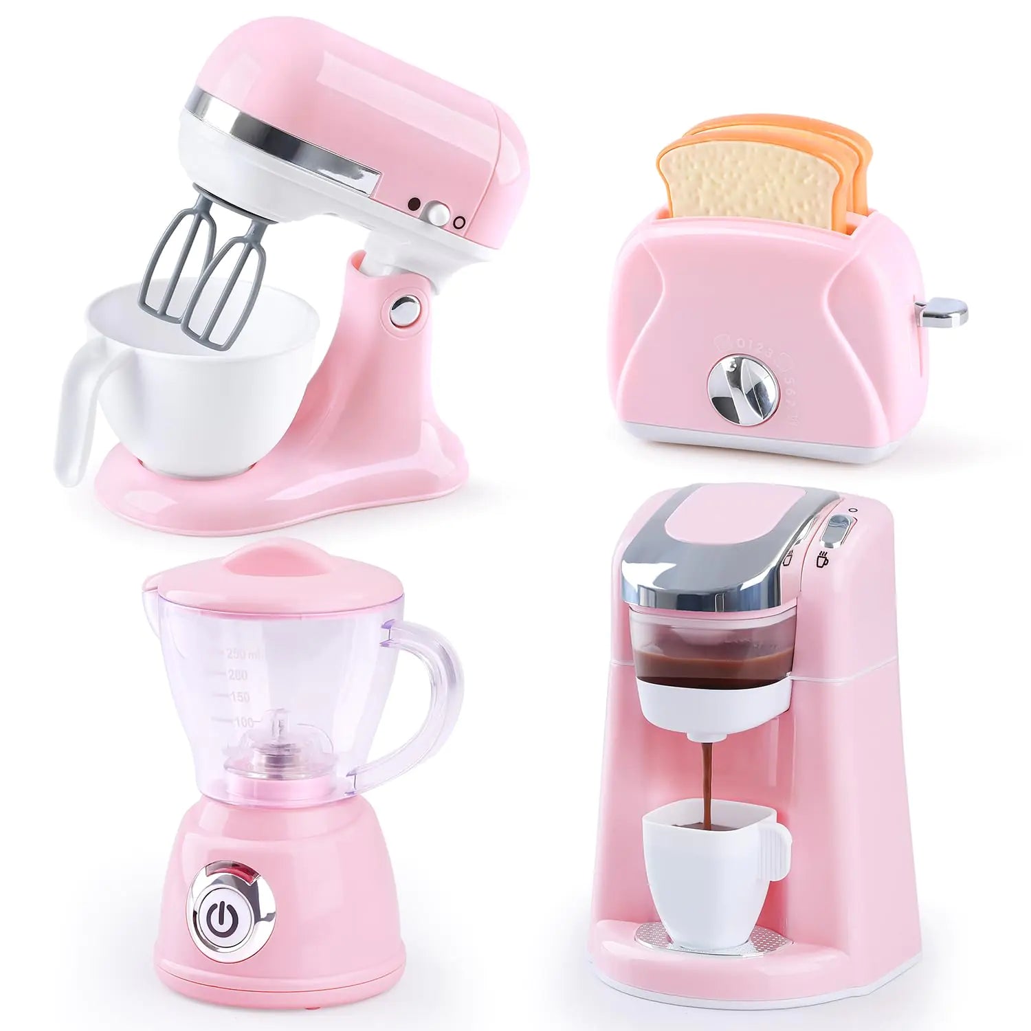 Kids Toy Kitchen Sets Play Kitchen Accessories for Kids Ages 4-8 3-5 Kitchen Appliance Toys Blender Coffee Maker Machine Mixer Toaster