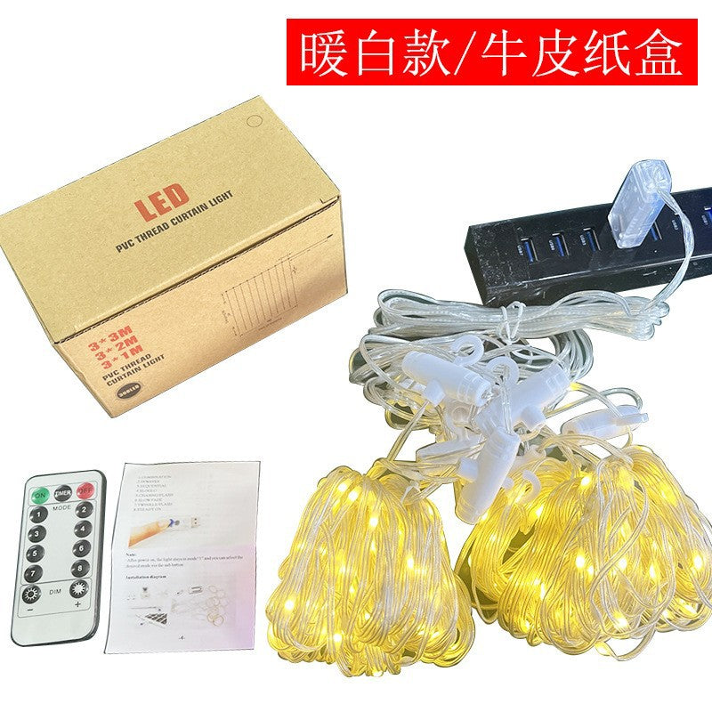 USB-Powered LED Curtain String Light Decor