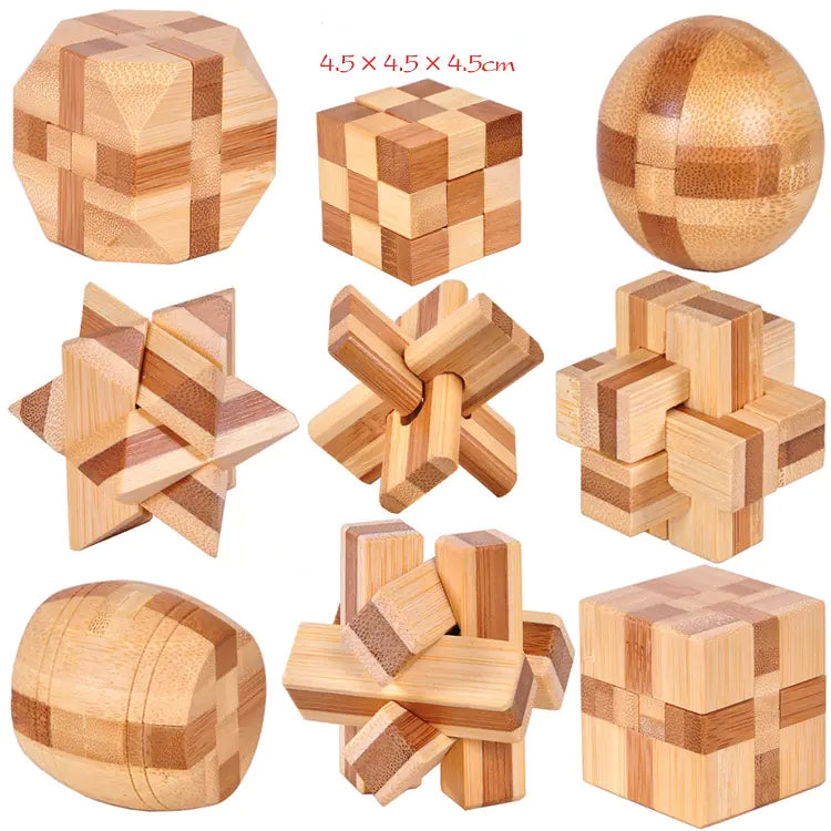 Bamboo Puzzle Toy - Kongming Lock and Ball Lock Set