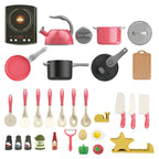 Kids Kitchen Toy Set with Realistic Cooking Accessories