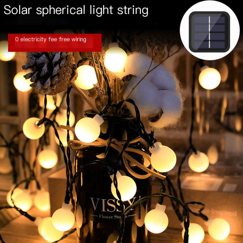 Solar LED Frosted Round Ball String Lights for Outdoors