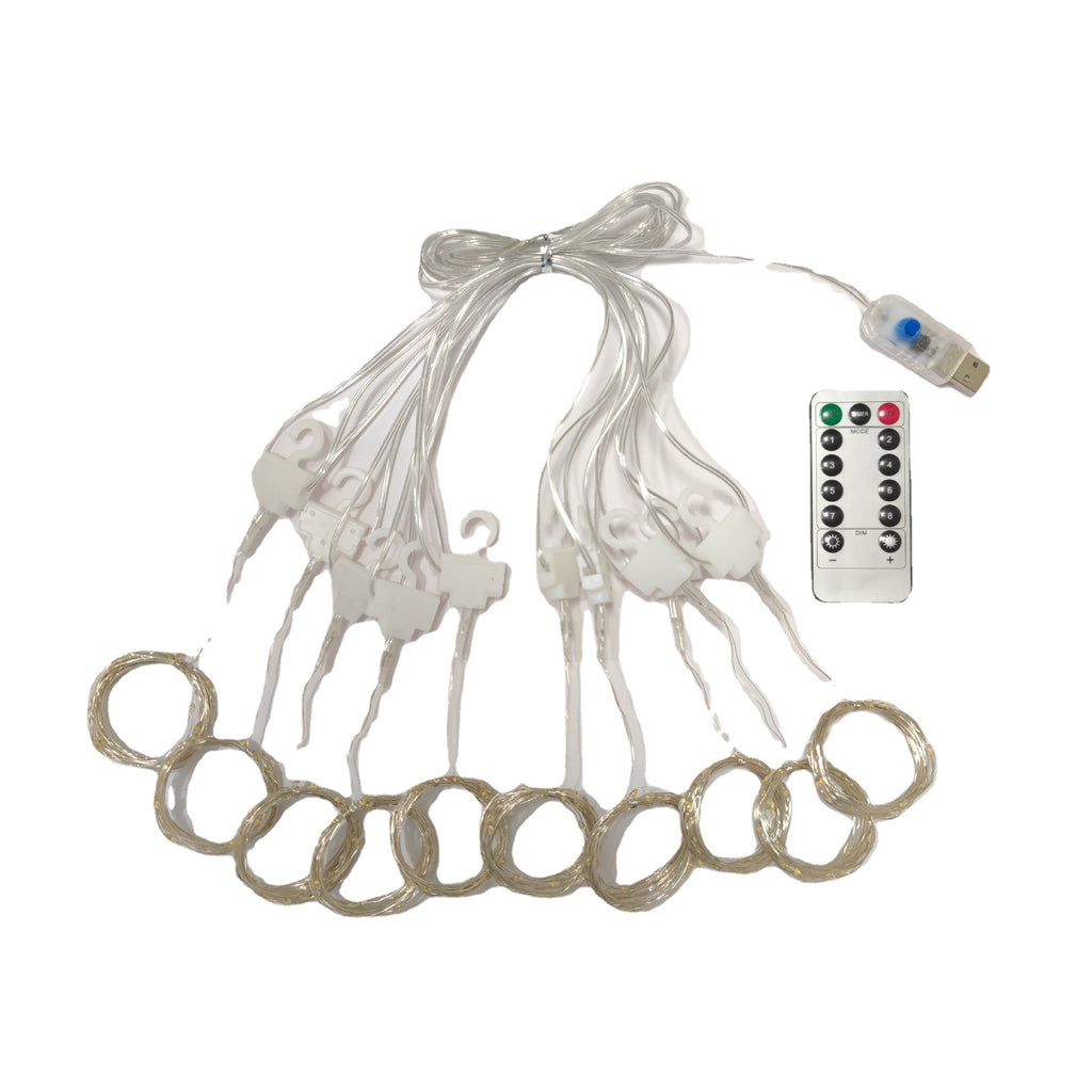 USB-Powered LED Curtain String Light Decor