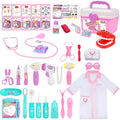 Gifts2U 42pc Kids Doctor Kit – Pink Dentist & Medical Playset for Toddlers with Electronic Stethoscope & Case