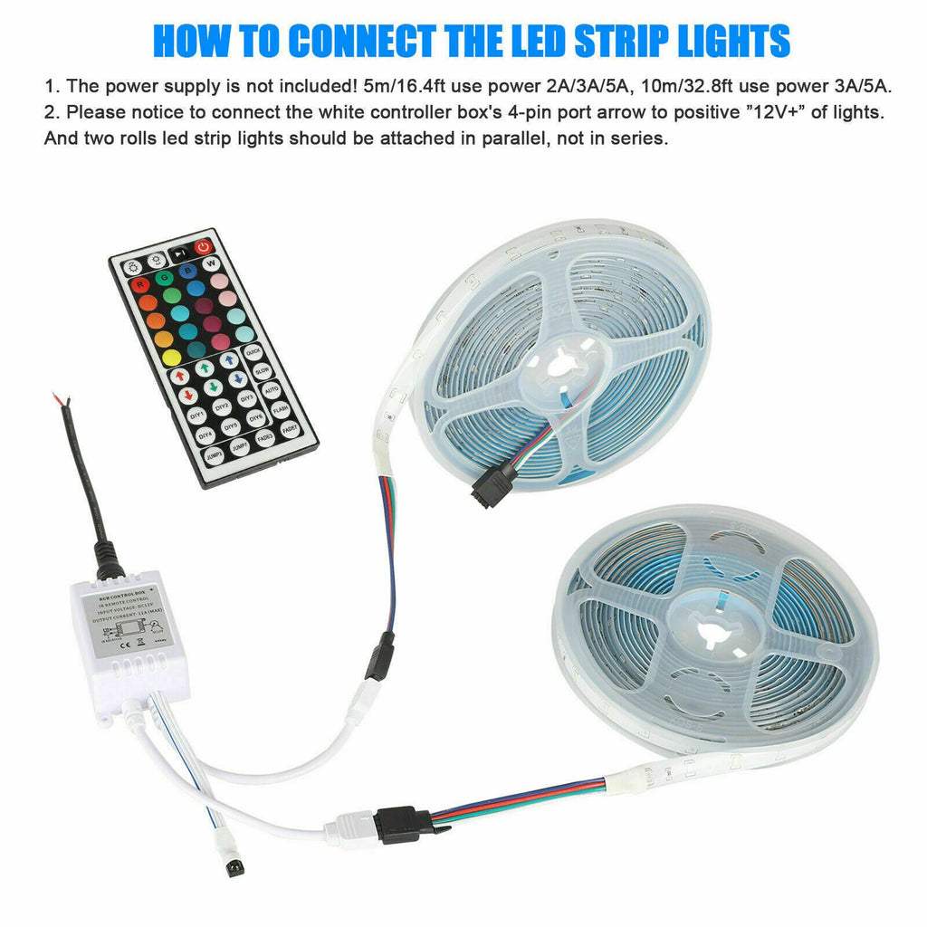 LED Strip Lights Remote Control Bedroom Waterproof for Indoor Outdoor Use