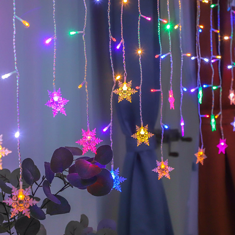 LED Snowflake Curtain Lights for Christmas & Parties