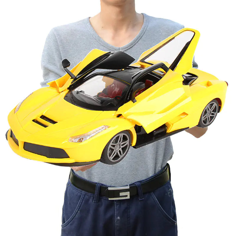 Large 1:14 RC Supercar with 3 Electric Opening Doors – Interactive Remote Control Car with Lights